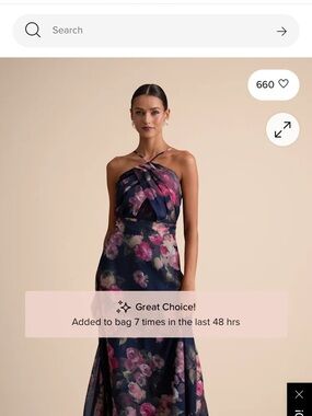 Lulu's Navy One-Shoulder Floral Evening Gown with Pink Accents